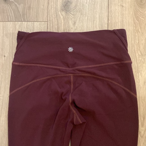 Athleta | Cropped Maroon Leggings with Side Detailing | Size Medium - Picture 5 of 7